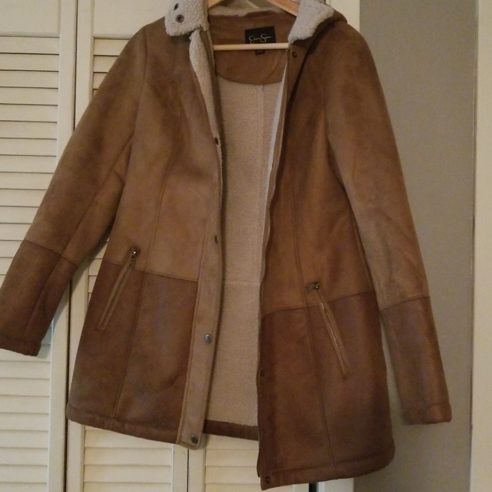 Jessica Simpson faux shearling coat. BOHO
